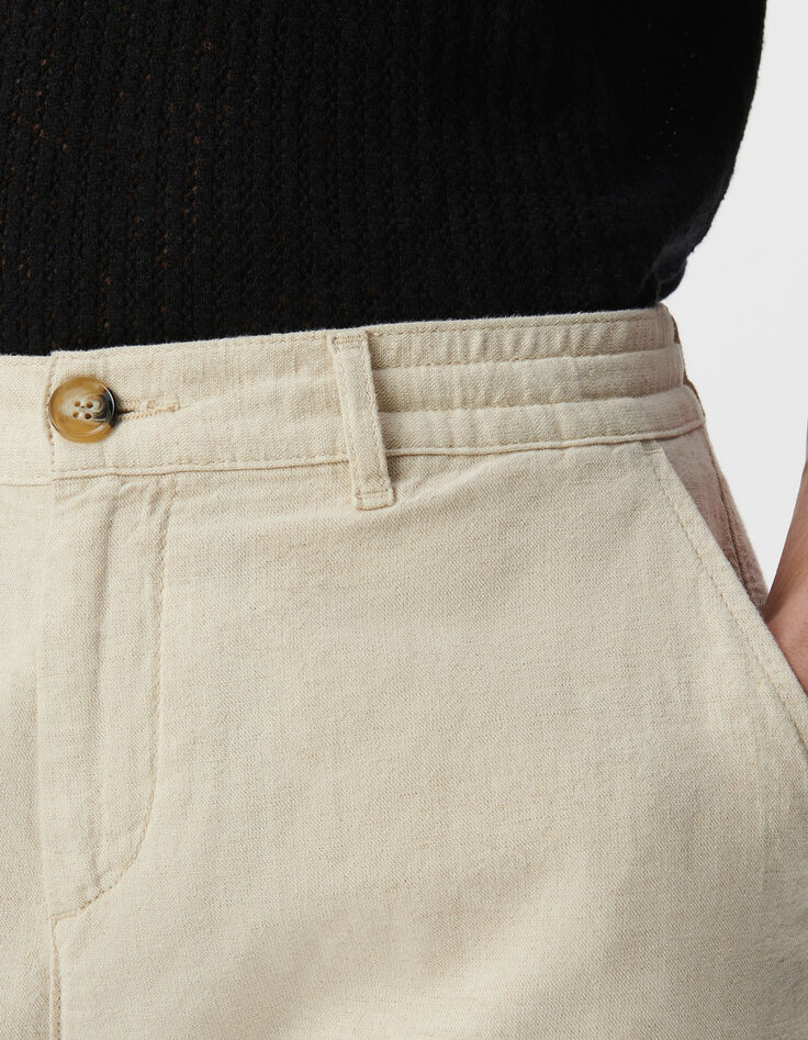 Bermudas beige lino y algod&oacute;n hombre-5