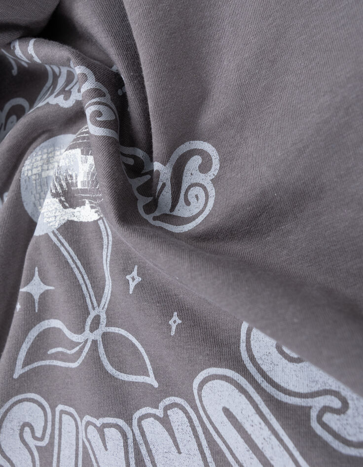 Grijs T-shirt biokatoen korte mouwen voor meisjes-9
