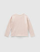 Camiseta beige algodón ecológico bailarina niña-3