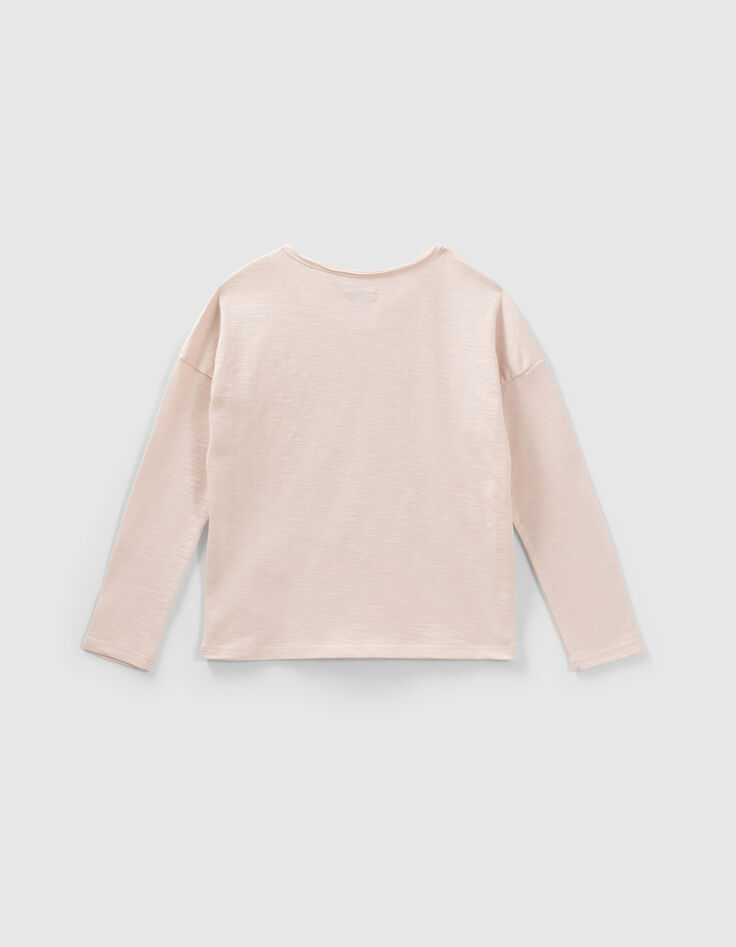 Camiseta beige algodón ecológico bailarina niña-3