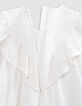 Robe écrue dentelle plastron volanté fille-7