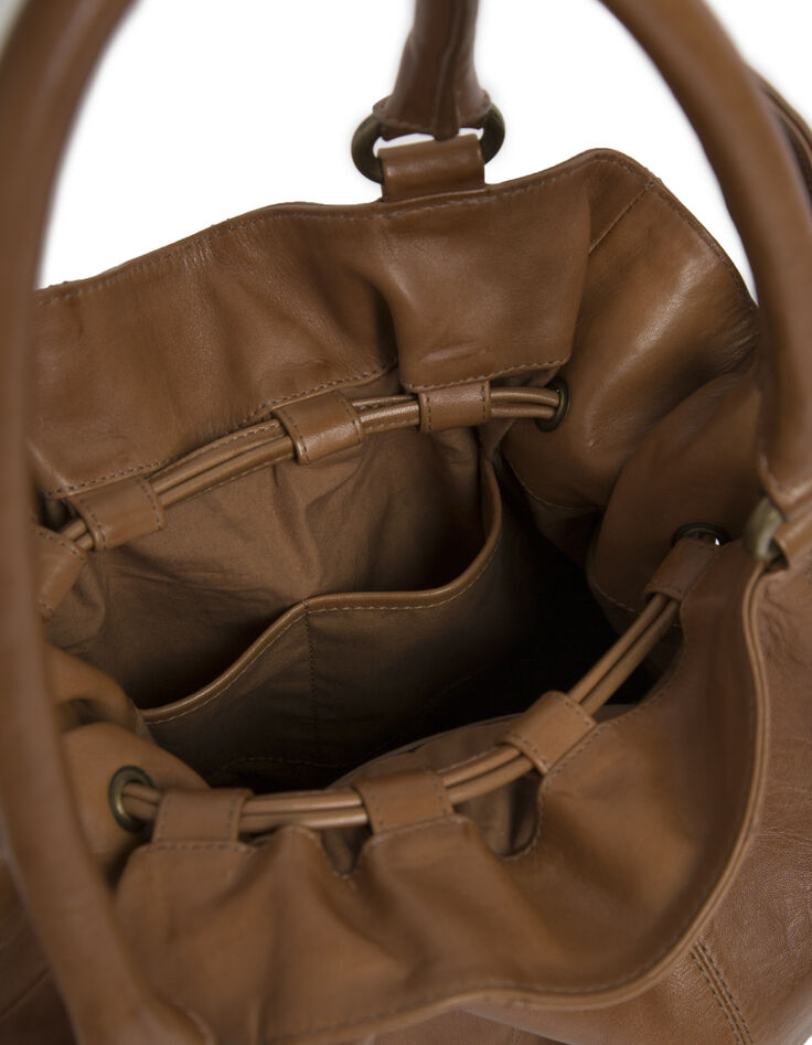 Sac en cuir camel femme-5