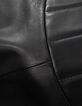 Veste cuir noir esprit motard broderie perle éclair Femme-8