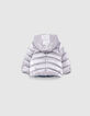 Doudoune réversible argent et Tencel® bleu bébé fille-4