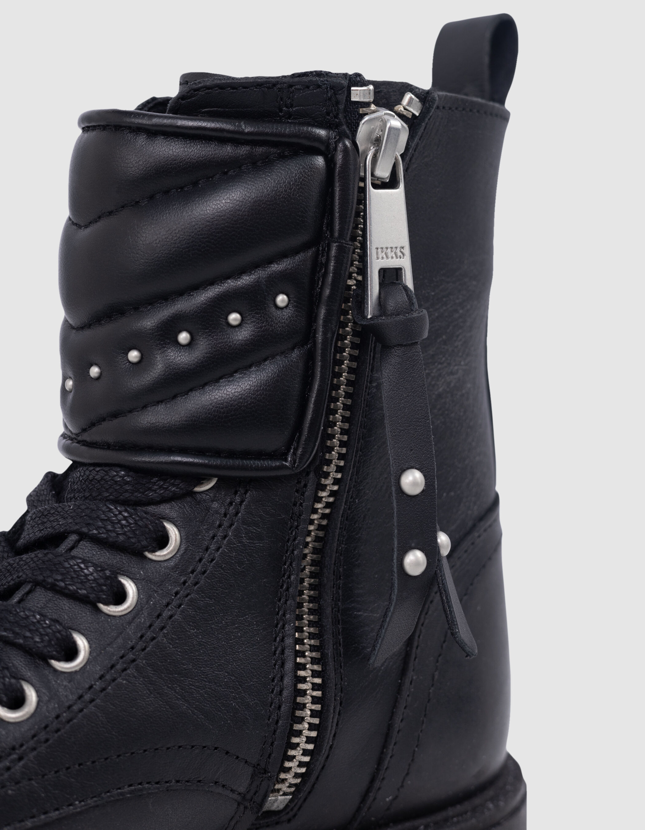 Rangers Leather story en cuir noir avec clous pour fille