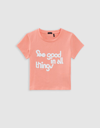 T-shirt corail forme cropped fille - IKKS