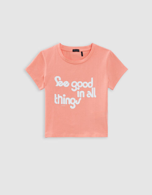 T-shirt corail forme cropped fille - IKKS