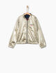 Bomber reversible navy y dorado niña-5