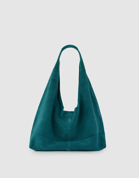 Hobo Tasche gr&uuml;n weiches Samt Leder Damen - IKKS