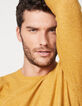 Pull jaune ocre tricot laine mélangée Homme-1
