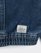 Blaue Mädchenjeansjacke mit Stickereien-6