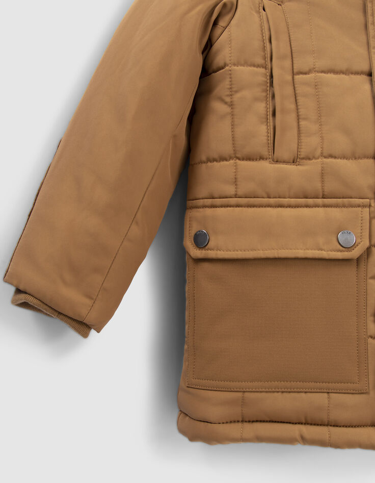 Camel gevoerde parka nylon en fluweel jongens-4