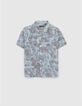 Boys’ blue aquatic motif Lenzing™ Ecovero™ viscose shirt-1
