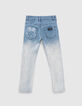 Boys&rsquo; faded blue deep dye slim jeans-4