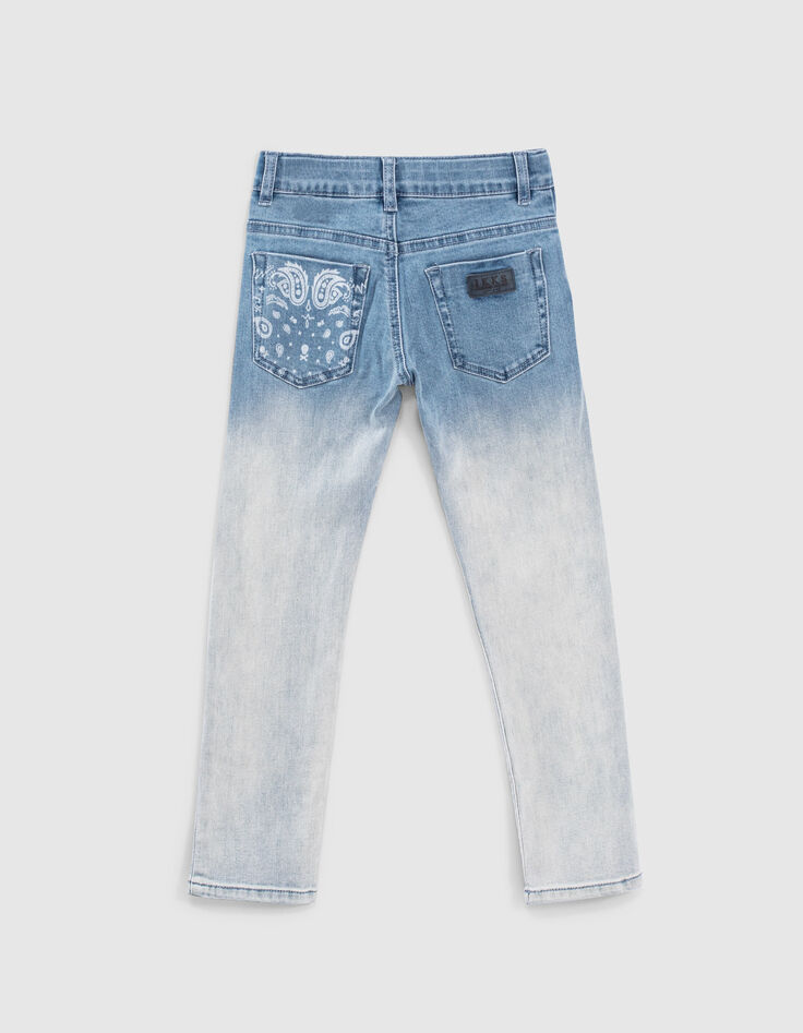Boys&rsquo; faded blue deep dye slim jeans-4