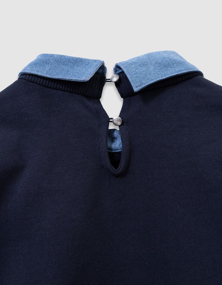 Marine sweater overhemd-trompe-l'oeil meisjes-8 Marine sweater overhemd-trompe-l'oeil meisjes-8