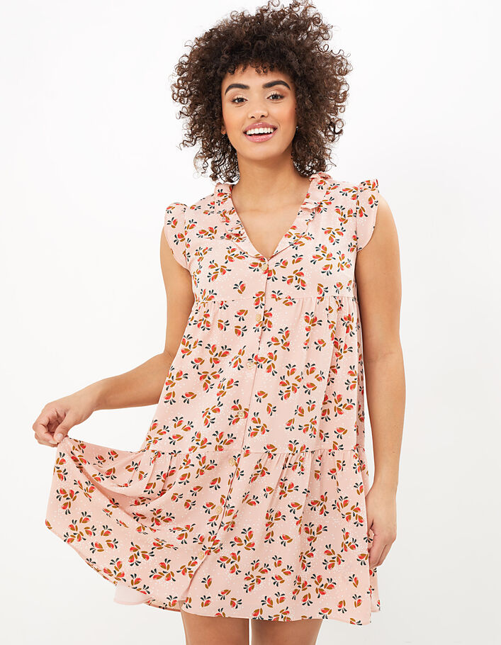 I.Code hibiscus floral and polka dot print dress - I.CODE