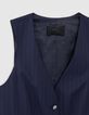 Gilet de costume marine rayures tennis Femme-5