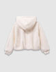 Zachte ecru hoodie badge hart meisjes-3