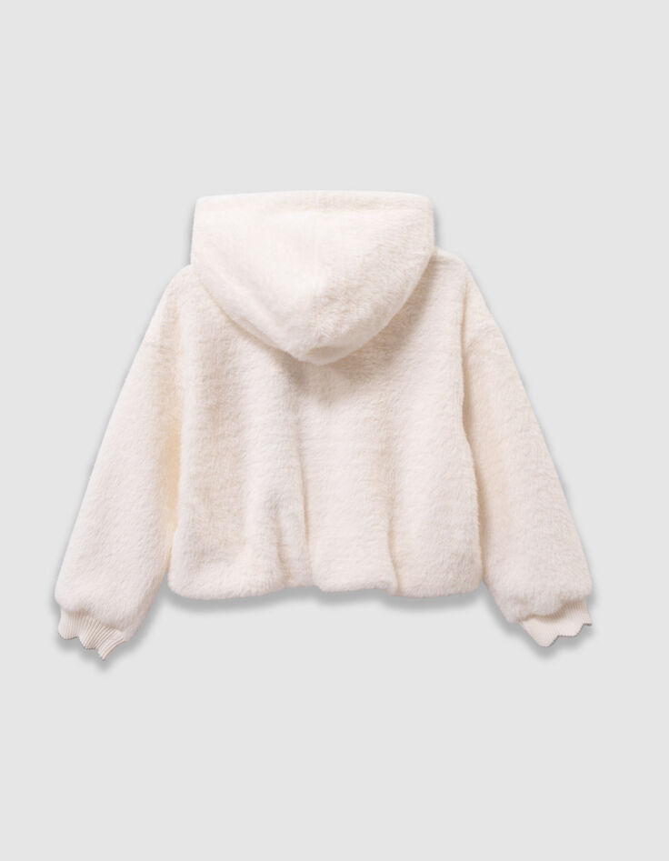 Zachte ecru hoodie badge hart meisjes-3 Zachte ecru hoodie badge hart meisjes-3