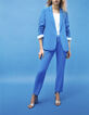 Pantalon de costume droit bleu Femme-5
