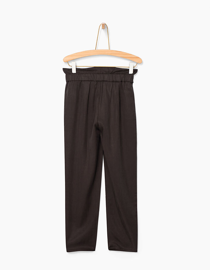 Girls’ anthracite grey flowing paperbag trousers - IKKS