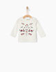 Tee-shirt blanc à petits motifs bébé fille-1
