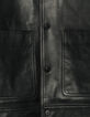 Schwarze Herrenjacke Leder Rippkragen-9