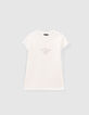 Set korte jeanstuinbroek en wit T-shirt meisjes-6