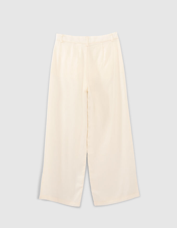 Pantalon large écru en LENZING™ LYOCELL™ fille-2 Pantalon large écru en LENZING™ LYOCELL™ fille-2