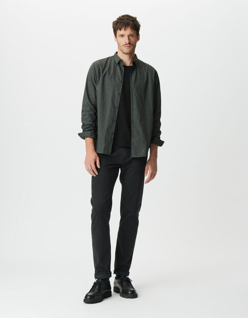 Camisa slim caqui tejido Liberty® barroco hombre - IKKS