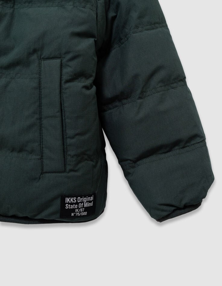 Grüne Jungen-Wendesteppjacke Steppvelours-8