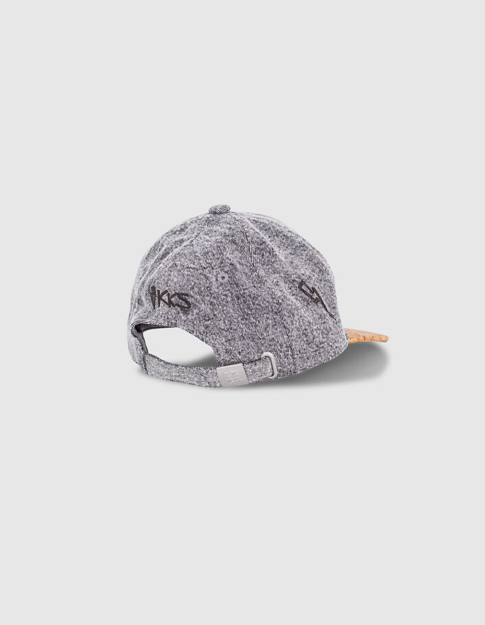 Boys’ bleached grey embroidered organic cotton cap-3