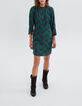 Women’s navy geometric print dress-1