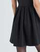 Schwarzes Skater-Damenkleid aus Glitzerstoff-4