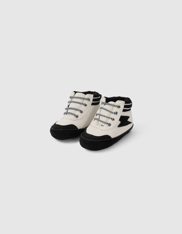 Schwarze Sneakers für Babyjungen mit Blitzmotiven -2