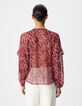 Blouse rose imprim&eacute; animalier Femme-3