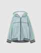 Windjack aqua met badstofvoering jongens-1