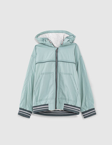 Windjack aqua met badstofvoering jongens - IKKS