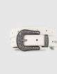 Ceinture beige clair chiné suédée découpes étoiles fille-2