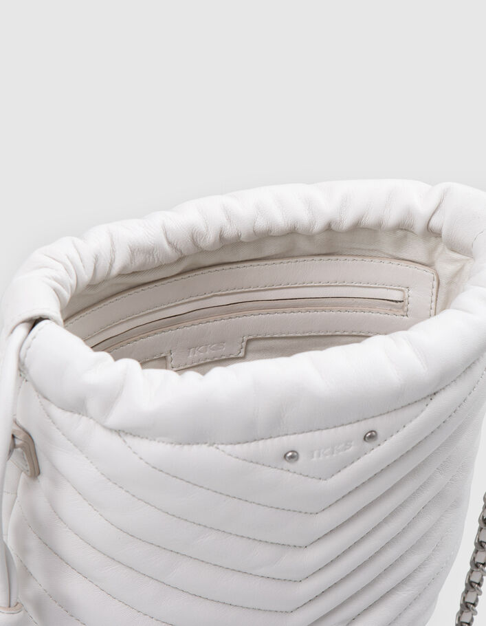 Damen-Beuteltasche 1440 weißes Leder Größe Small - IKKS