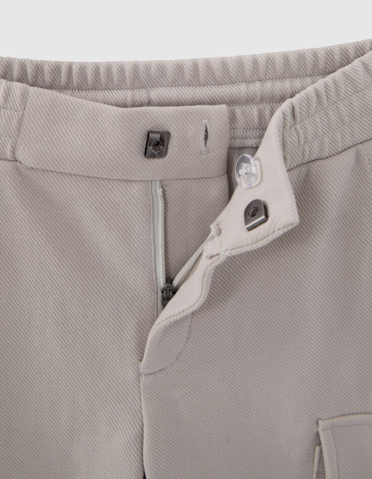 Graue CARGO-Jungenhose aus gestreiftem Stoff-6