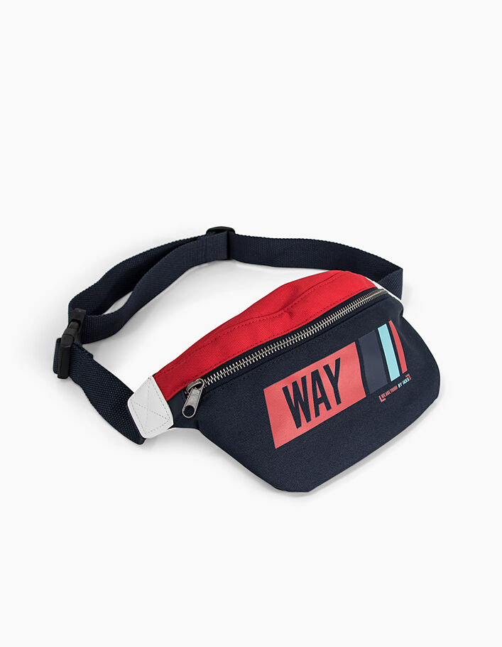 Boys’ navy, white and red WAY waist bag  - IKKS