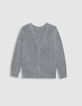 Graue Damen-Wendestrickjacke vorne/hinten-7