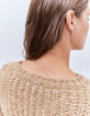 Pure Edition pull coloris sésame en jeux de points femme-5