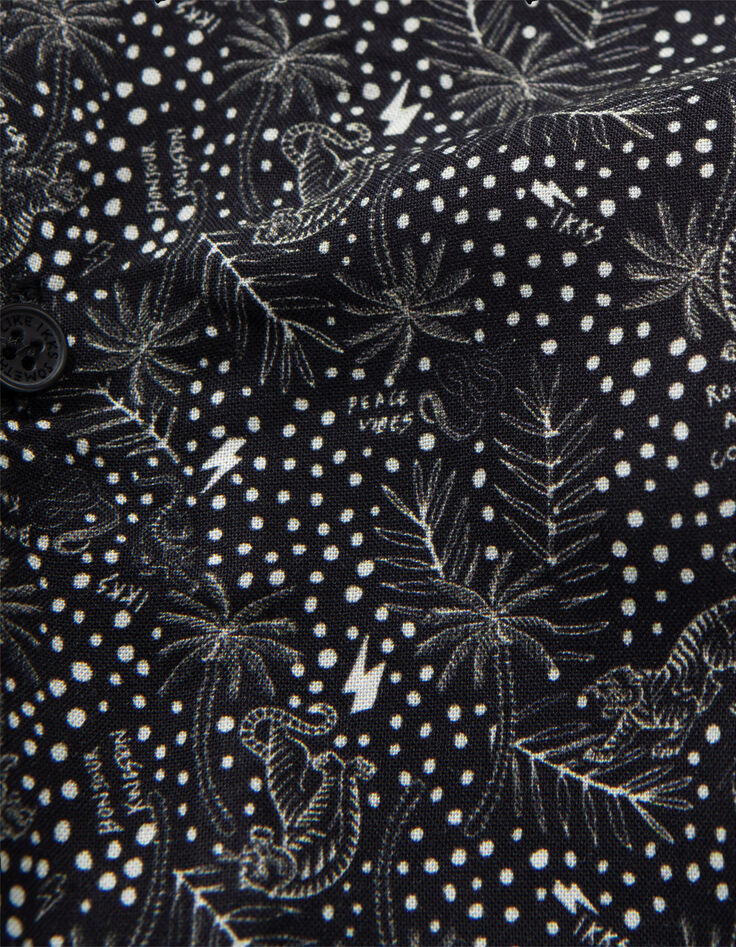 Boys' black LENZING™ ECOVERO™ exotic print shirt-6