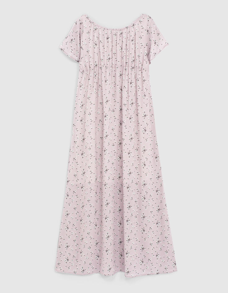 Robe longue parme Ecovero® imprimé micro fleurs fille-3