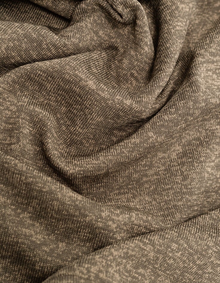 Pull kaki tricot mouliné Homme-6 Pull kaki tricot mouliné Homme-6