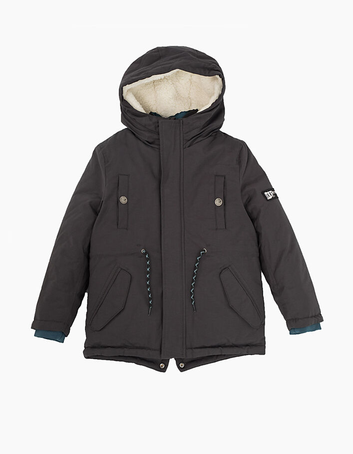 Boys’ grey 3-in-1 parka with reversible padded jacket