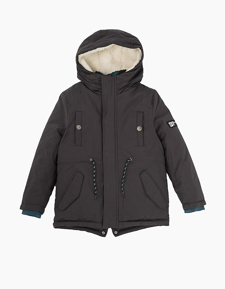Parka 3 en 1 grise avec doudoune réversible garçon -1